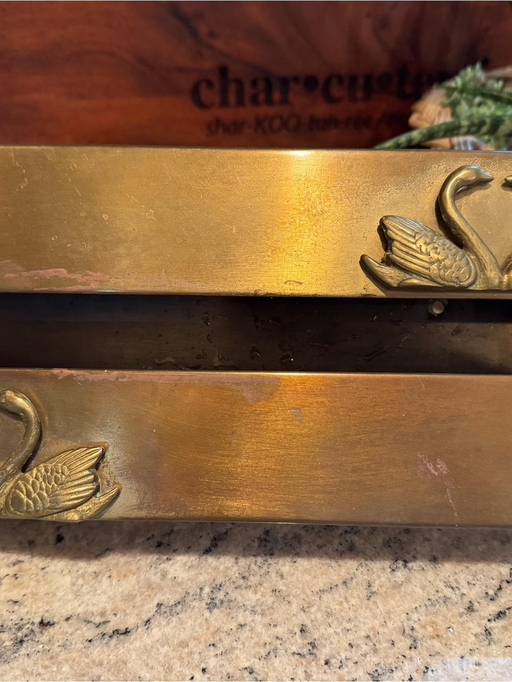 Vintage Brass Swan Wall mounted Mailbox/Planter